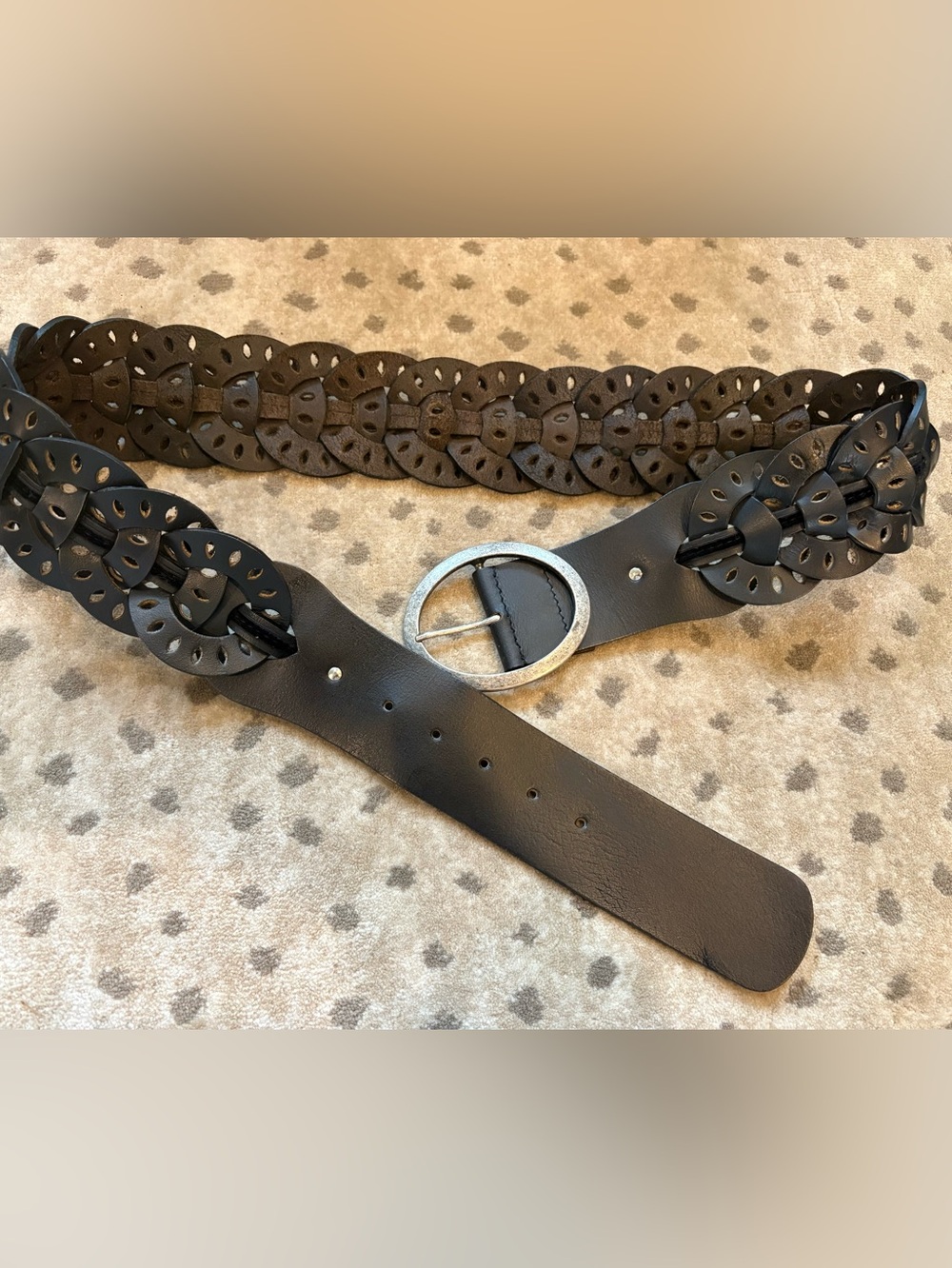 3” wide 100% leather belt size XL 2006 Old Navy
